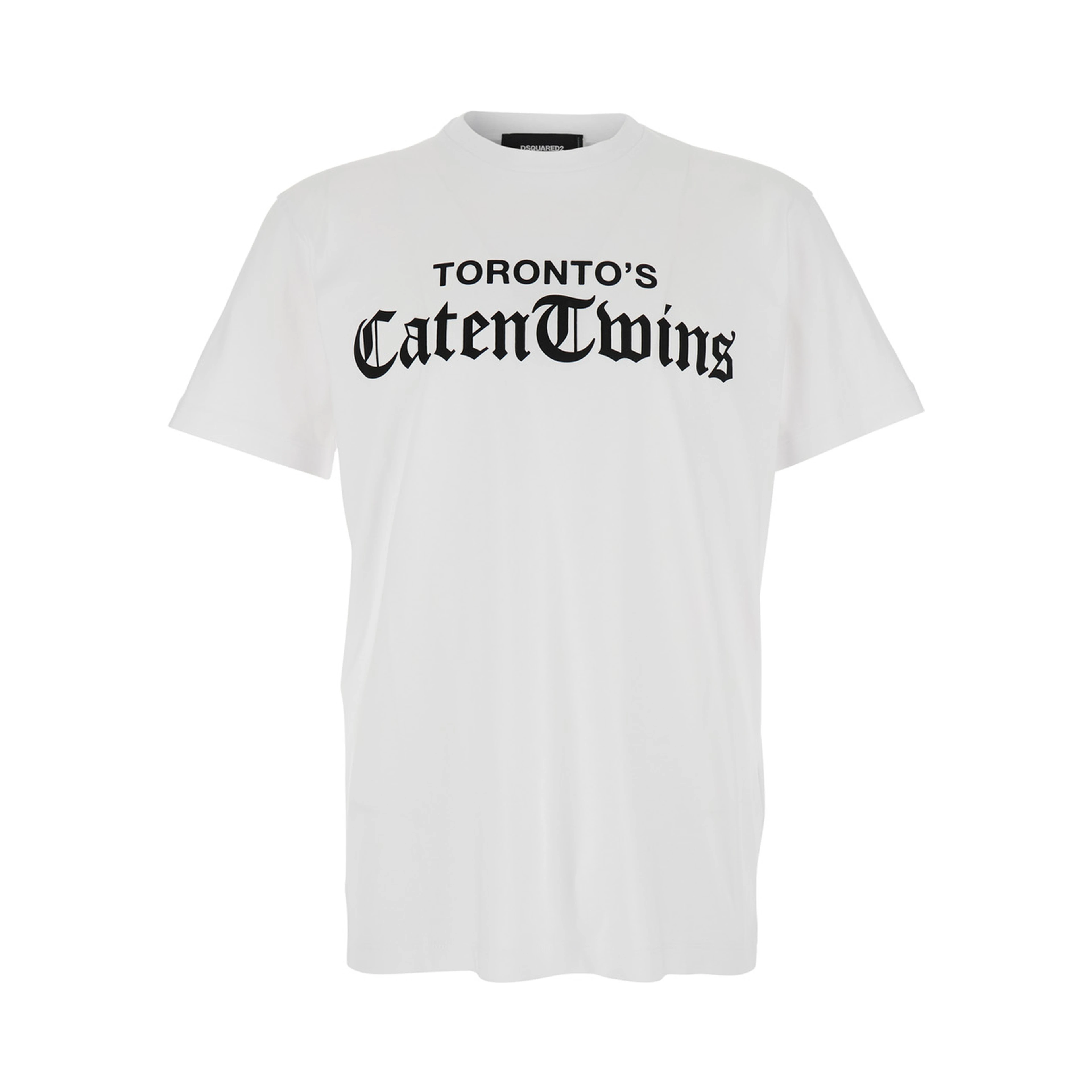 White T-Shirt with Logo on the Front in Cotton Man