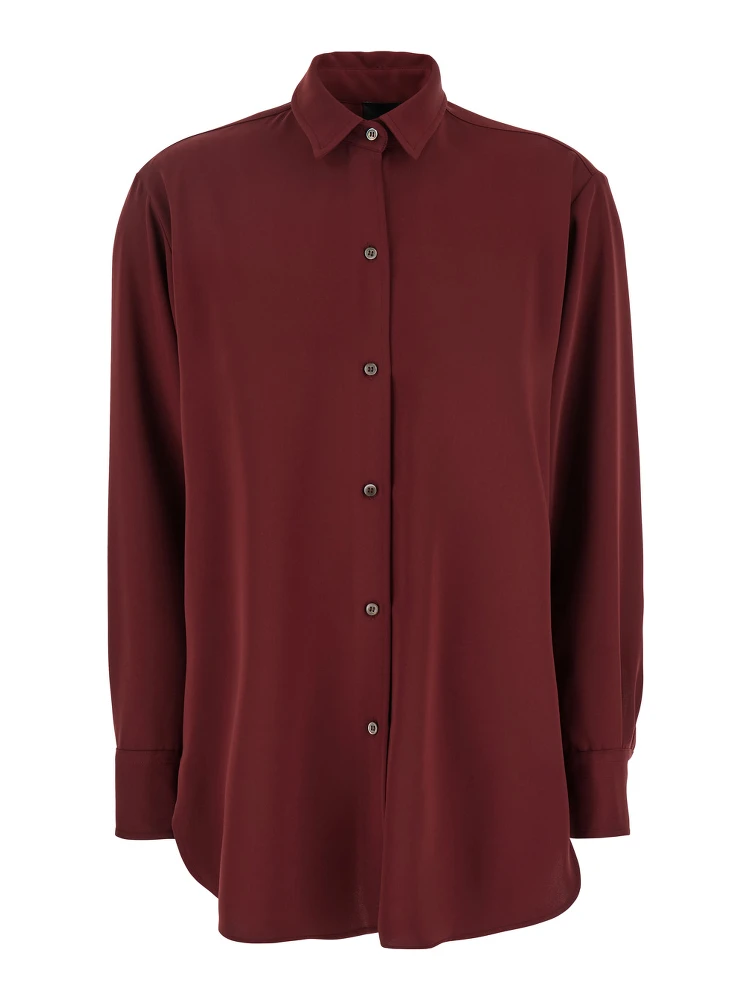 Bordeaux Shirt with Classic Collar in Tech Fabric Woman