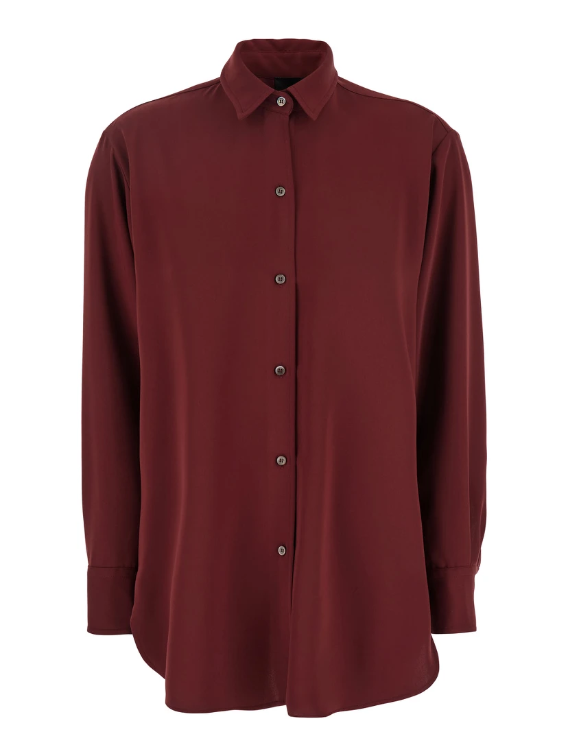 Bordeaux Shirt with Classic Collar in Tech Fabric Woman
