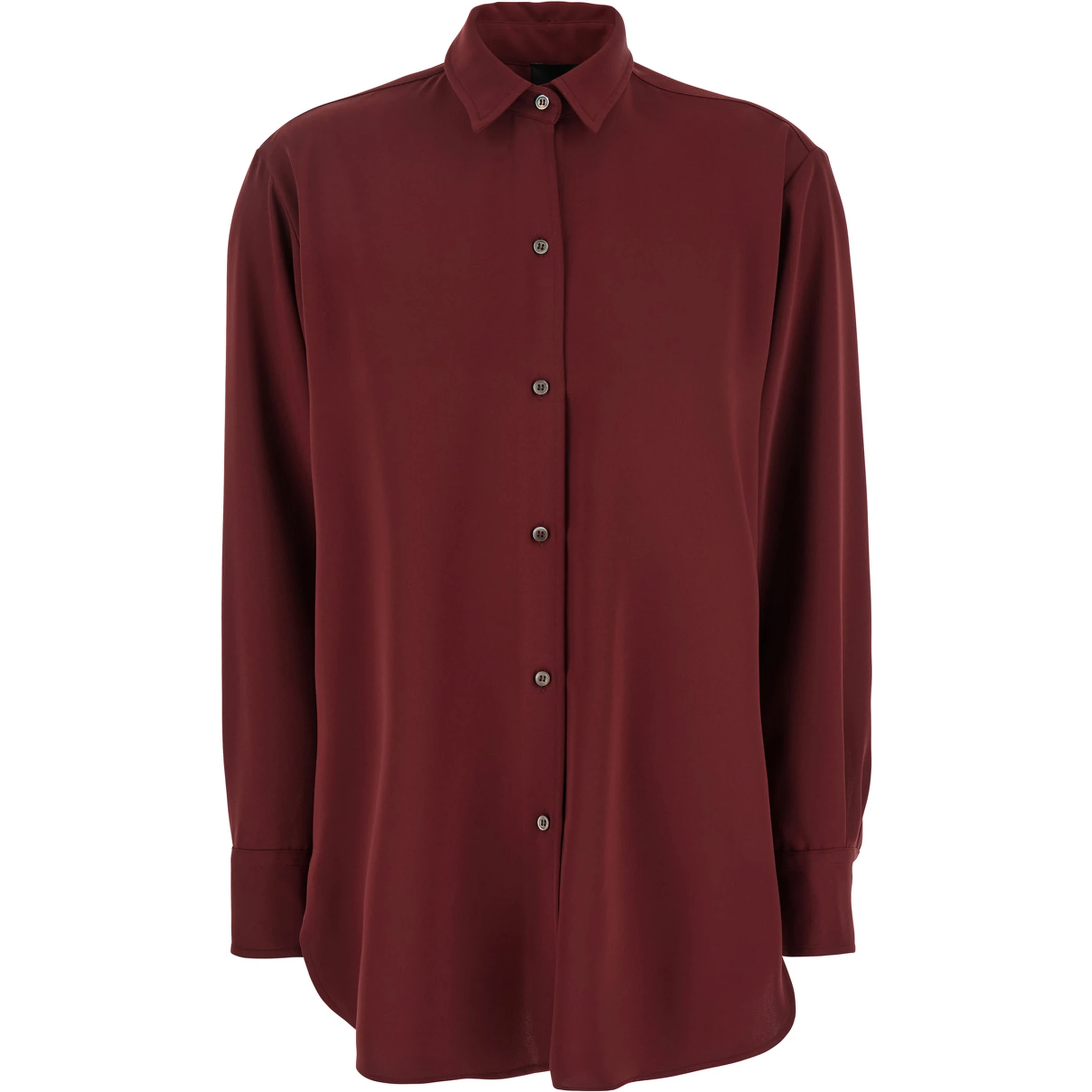Bordeaux Shirt with Classic Collar in Tech Fabric Woman