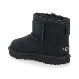 Mini Classic II Black Slip-On Boots in Suede Girl