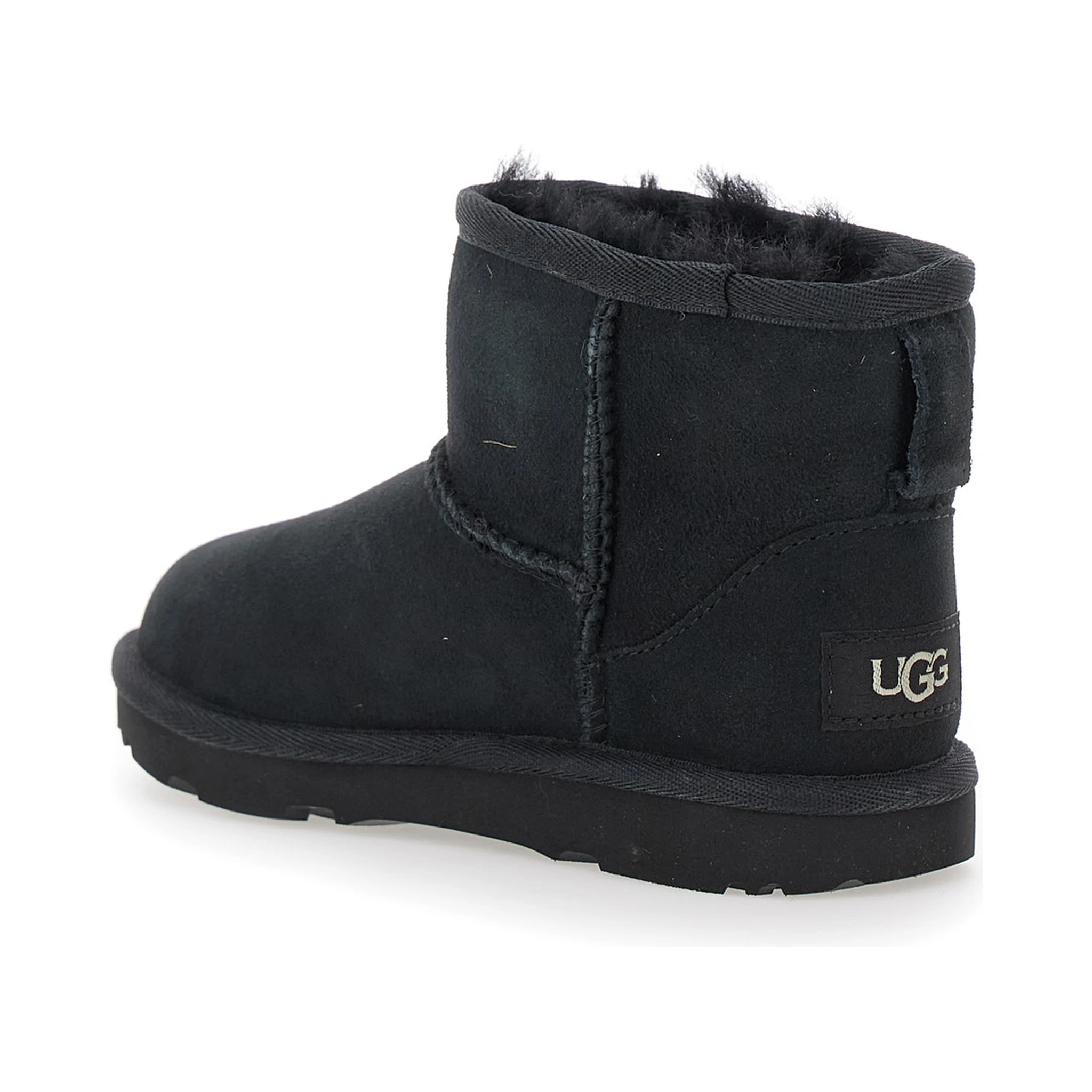 Mini Classic II Black Slip-On Boots in Suede Girl