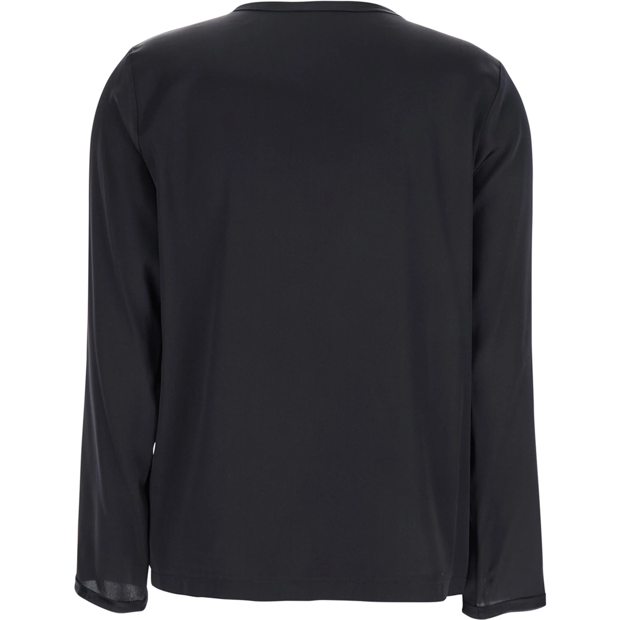 Black Long Sleeves Blouse in Silk Woman