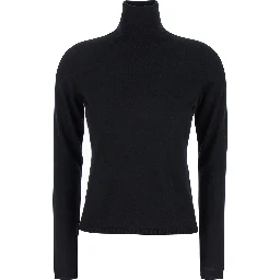 Adda Black High Neck Sweater in Cashmere Woman