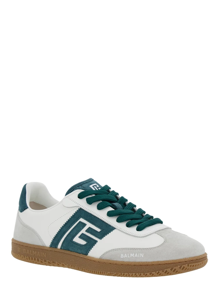 Swan White Low Top Sneakers with Logo on the Side and Contrasting Heel with Logo Lettering in Leather Man alternative