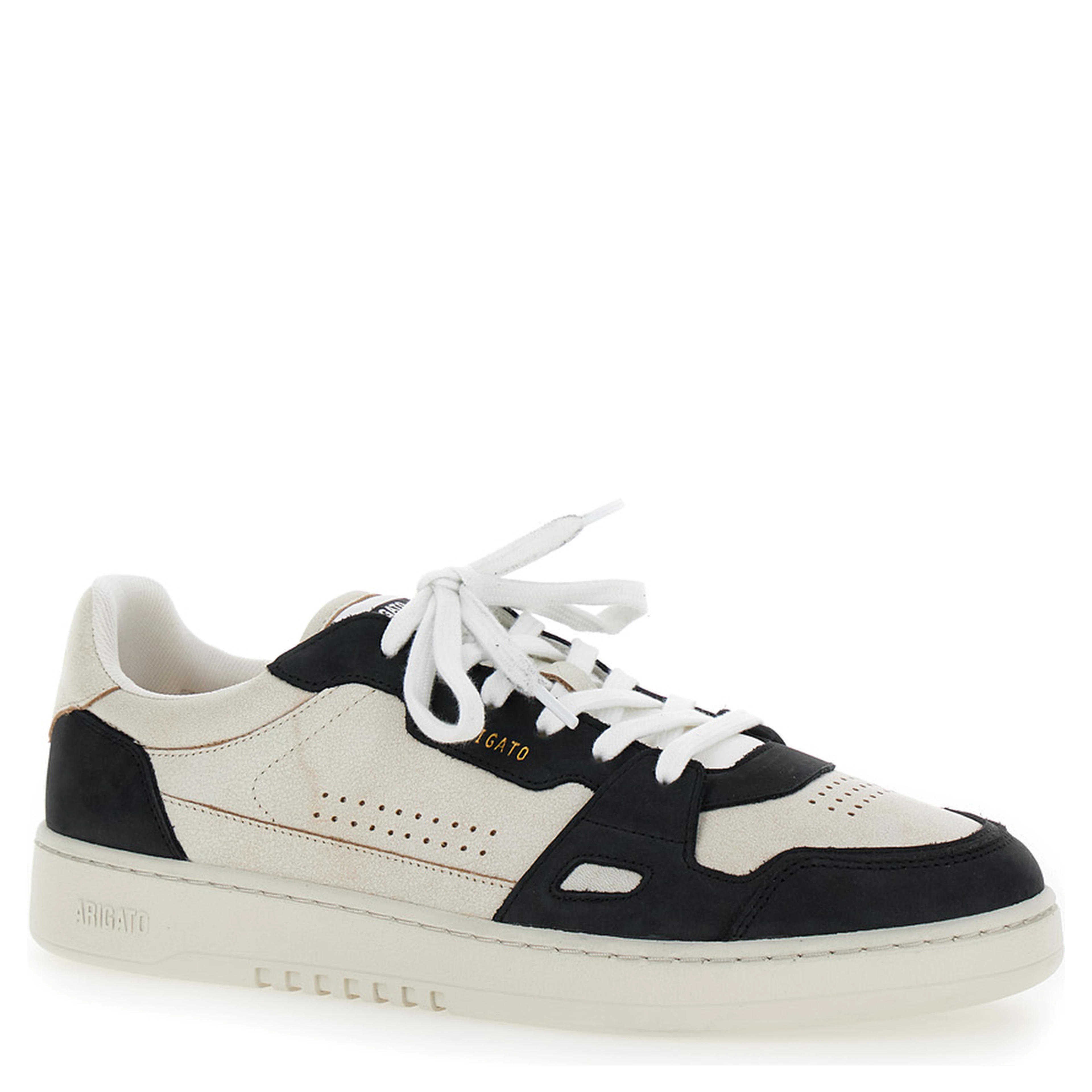 Dice Lo Black and Beige Two-Tone Sneakers in Calf Leather Man