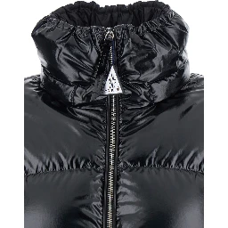 Lothar Black Down Jacket with Removable Hood and Logo Patch on the Sleeve in Tech Fabric Woman