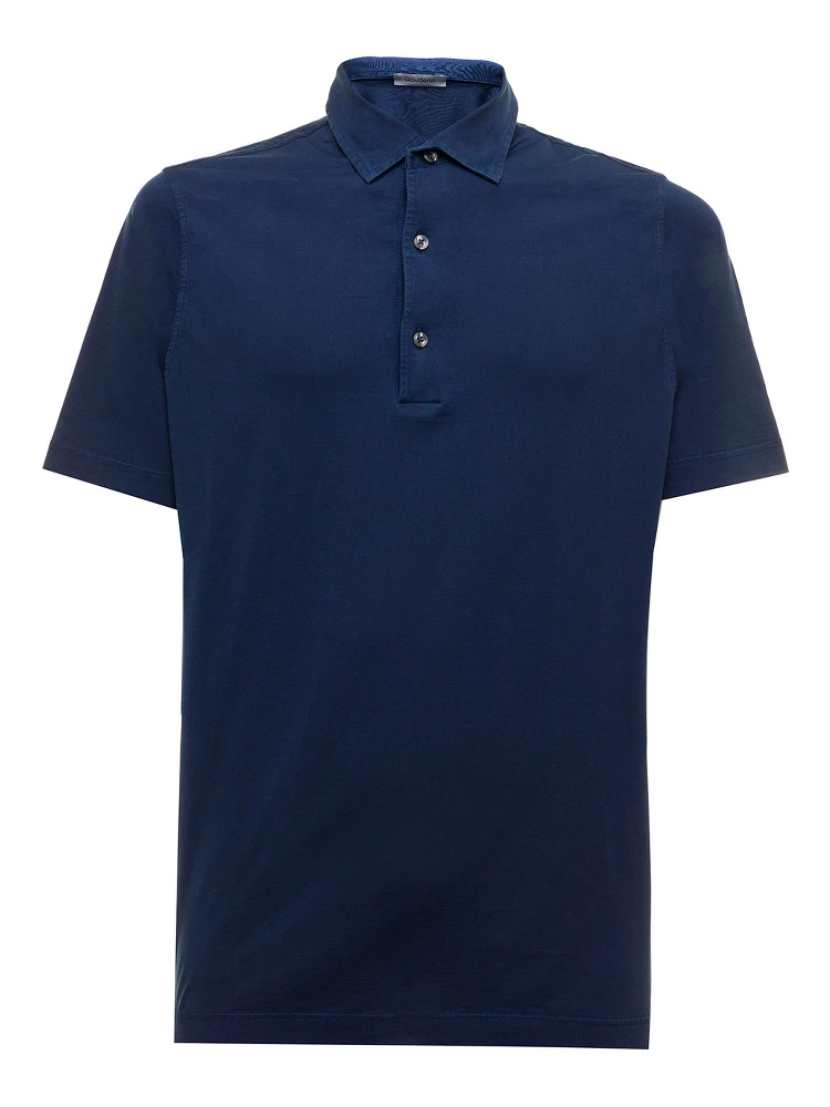 Blue Supima Cotton Polo Shirt  Gaudenzi Man