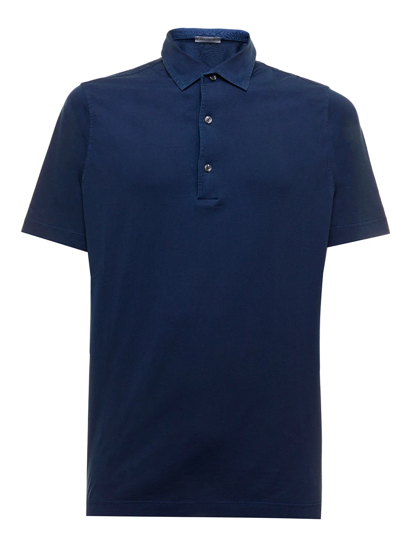 Blue Supima Cotton Polo Shirt  Gaudenzi Man