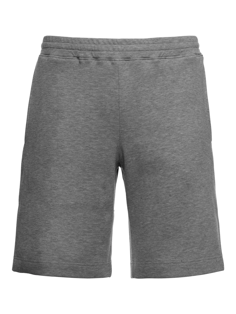 Grey Cotton Bermuda Shorts with Drawstring