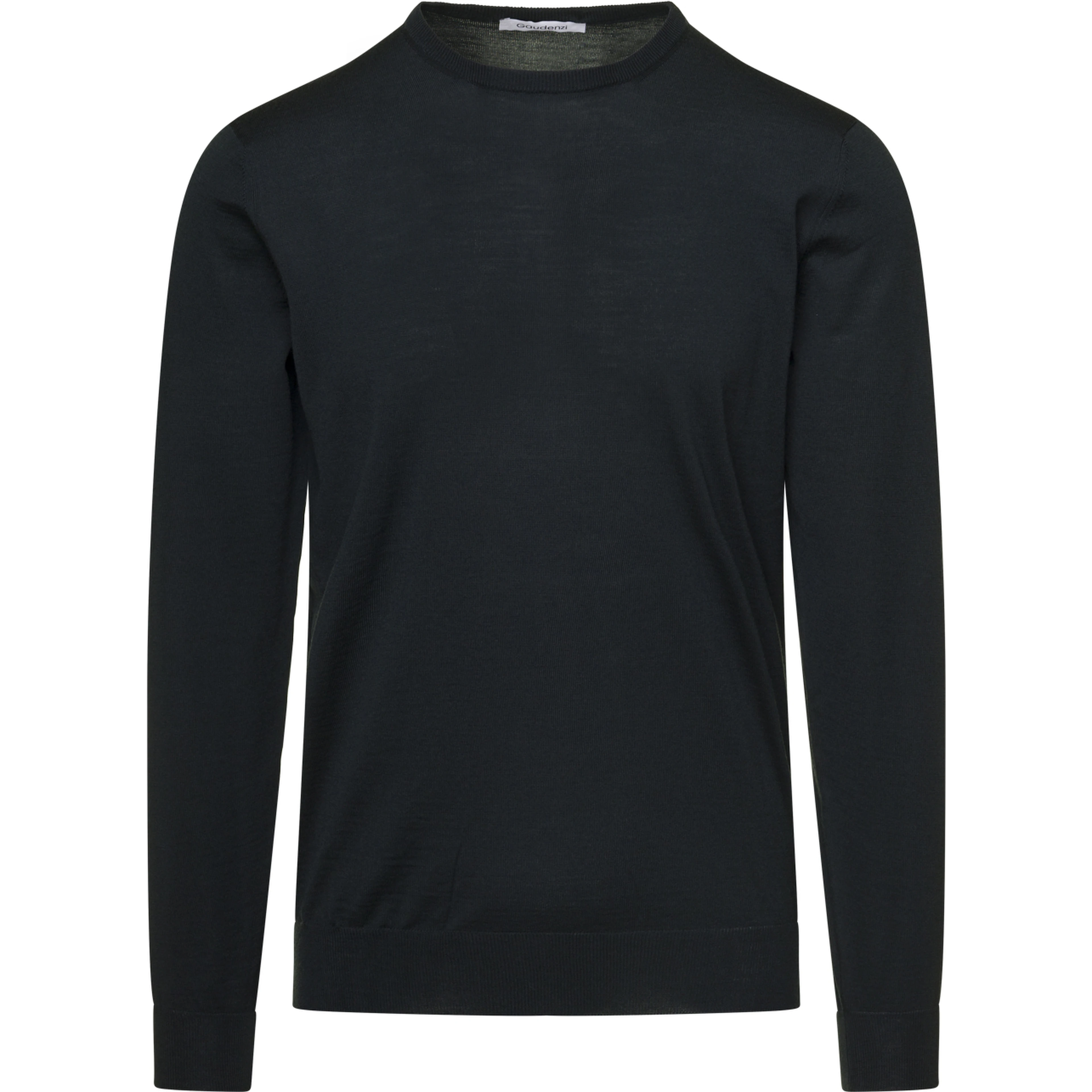 Dark Green Crewneck Sweater with Long Sleeves in Cashmere Man Gaudenzi