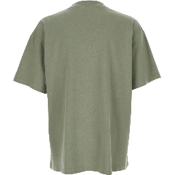 Thoroughbred Green T-Shirt with Doberman Graphic Print and Logo Lettering on the Front in Cotton Man