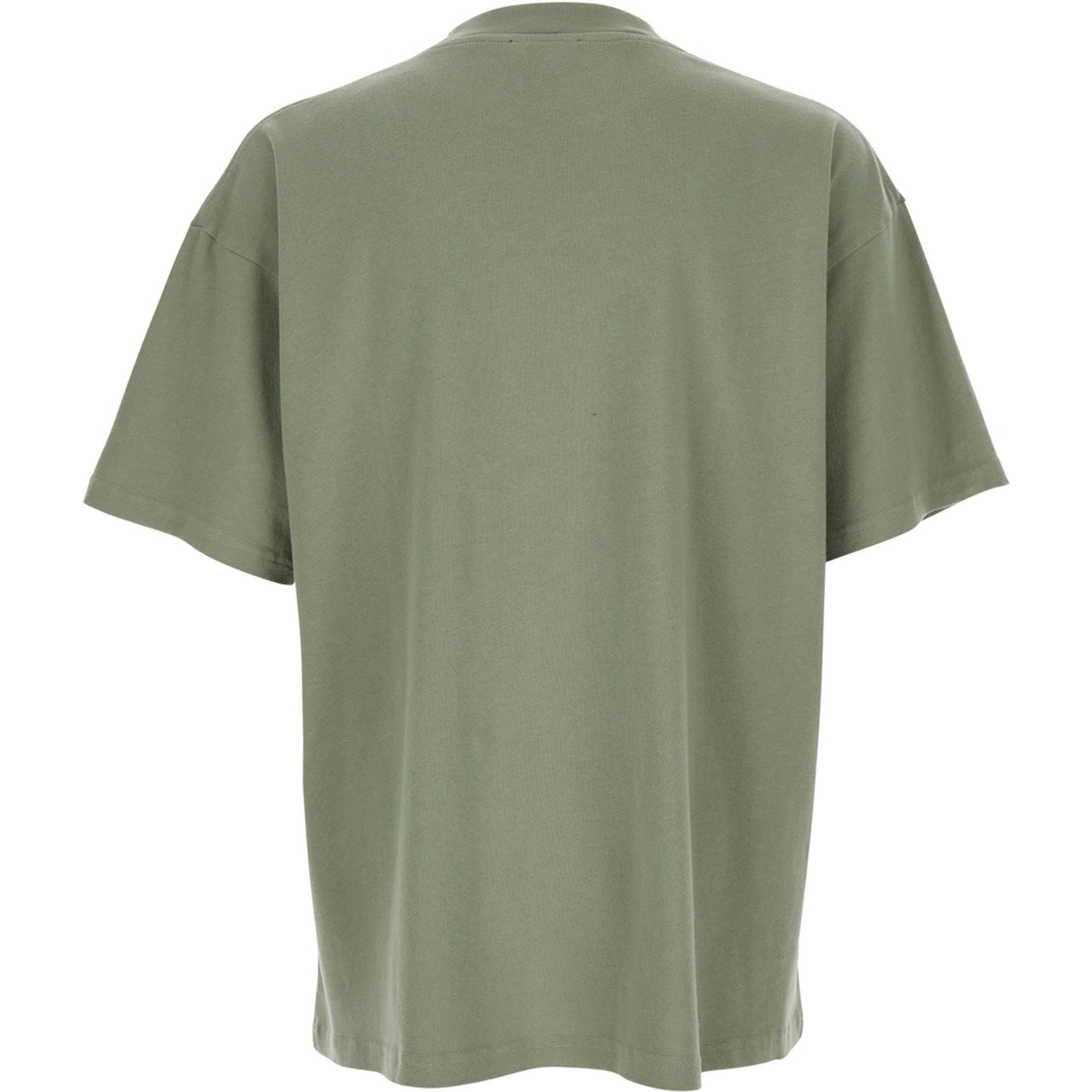 Thoroughbred Green T-Shirt with Doberman Graphic Print and Logo Lettering on the Front in Cotton Man