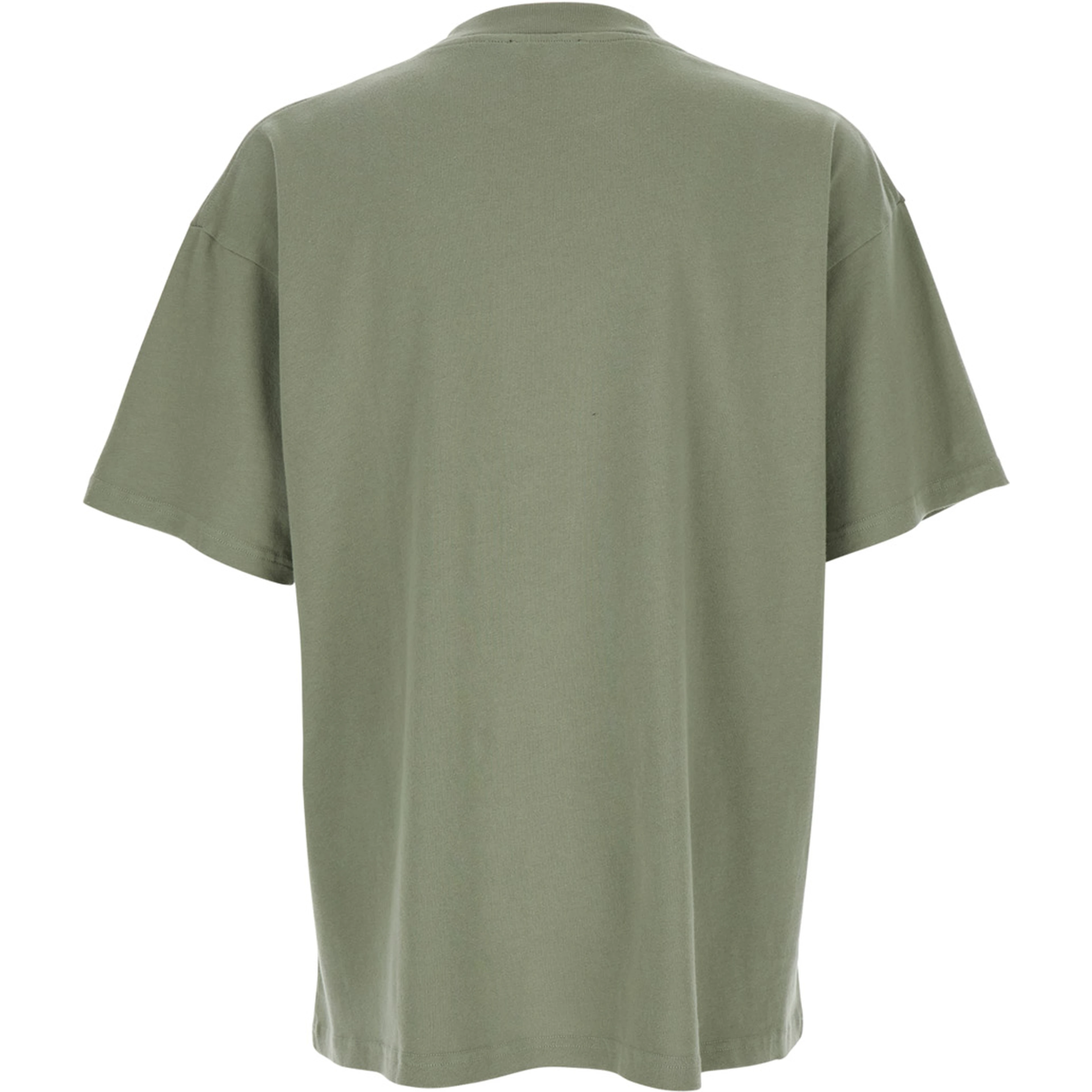 Thoroughbred Green T-Shirt with Doberman Graphic Print and Logo Lettering on the Front in Cotton Man