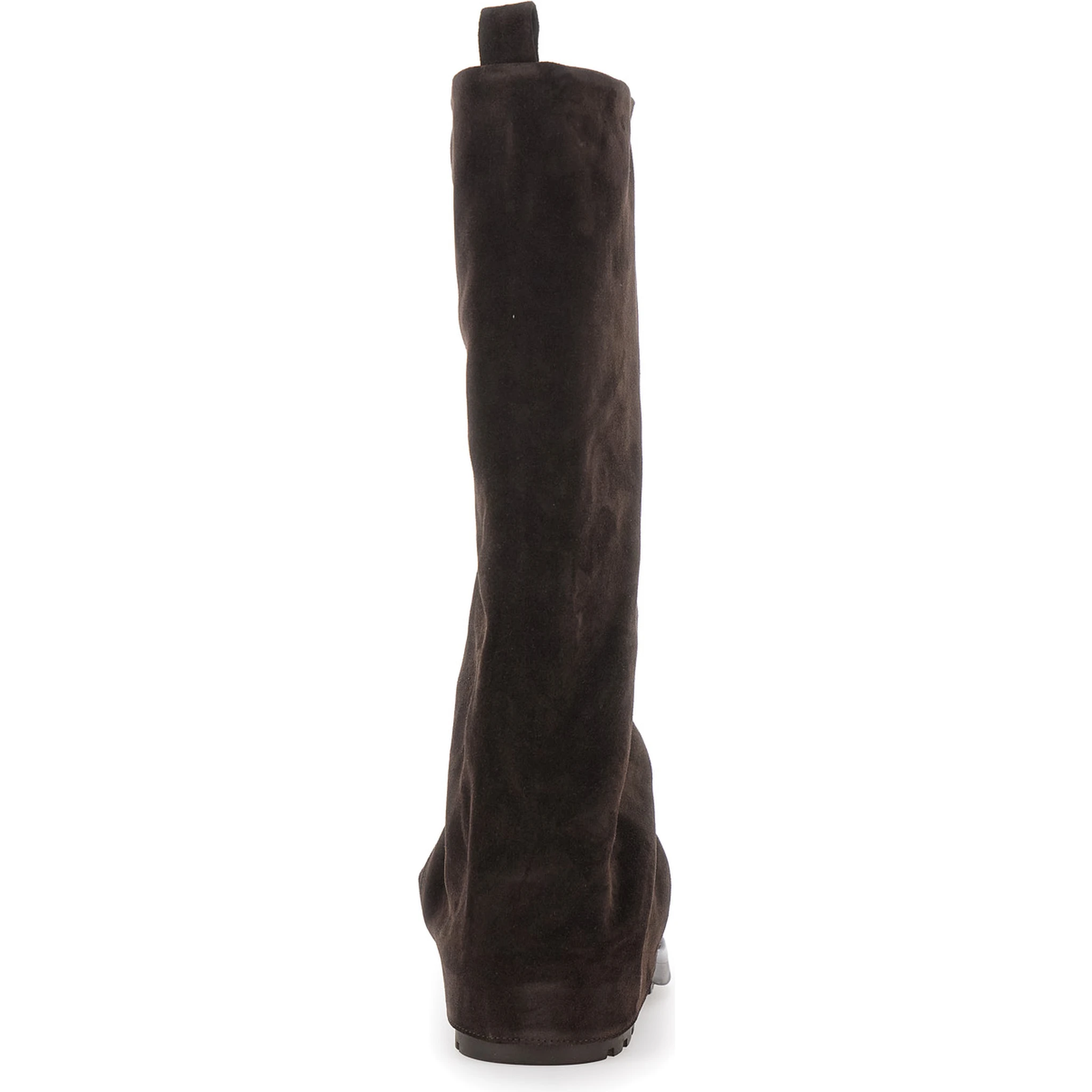 Brown Multilayer Combat Boots with One Block Sole in Suede Woman