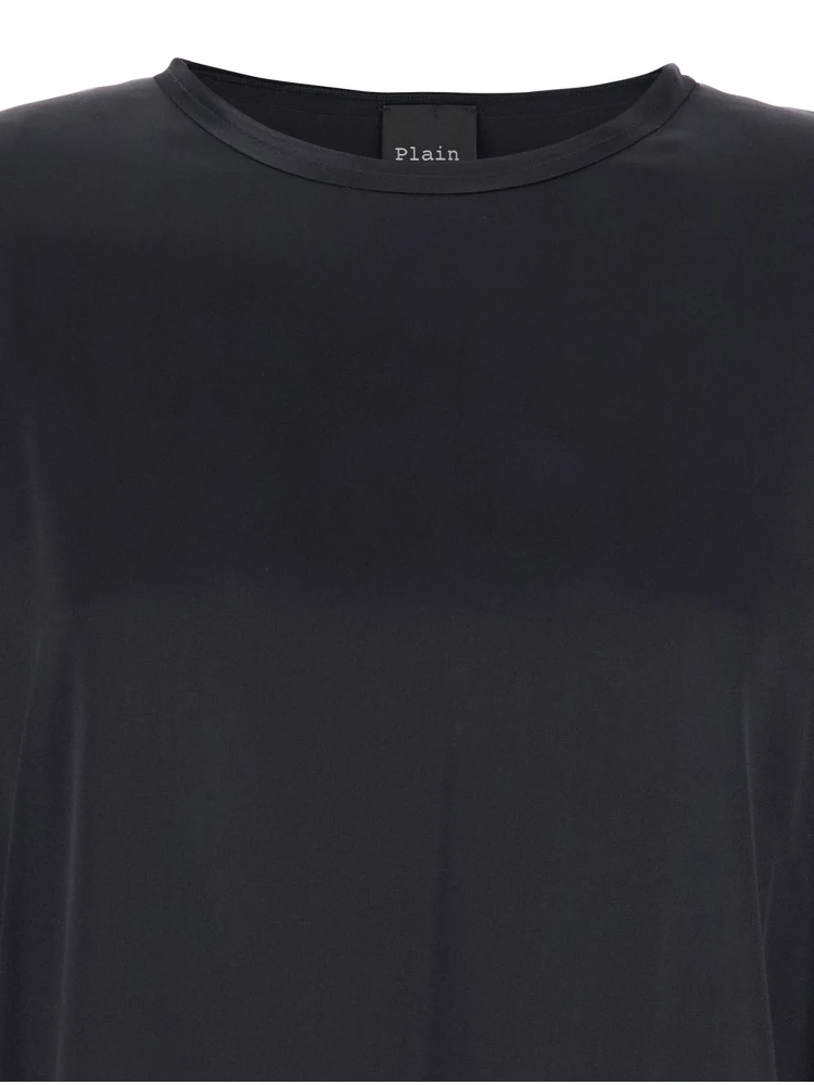 Black Long Sleeves Blouse in Silk Woman alternative