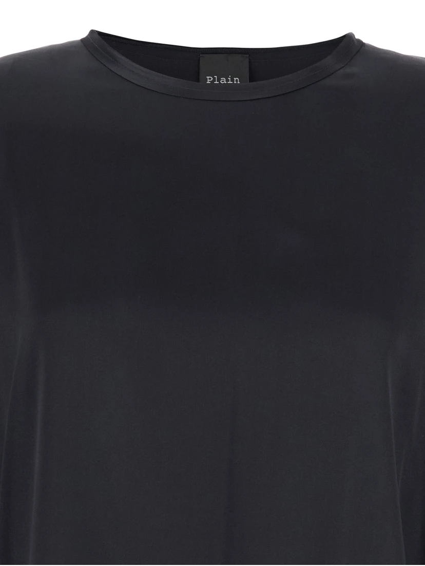 Black Long Sleeves Blouse in Silk Woman