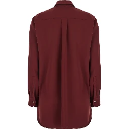 Bordeaux Shirt with Classic Collar in Tech Fabric Woman