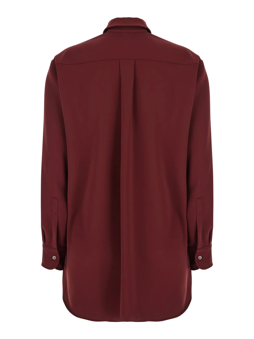 Bordeaux Shirt with Classic Collar in Tech Fabric Woman