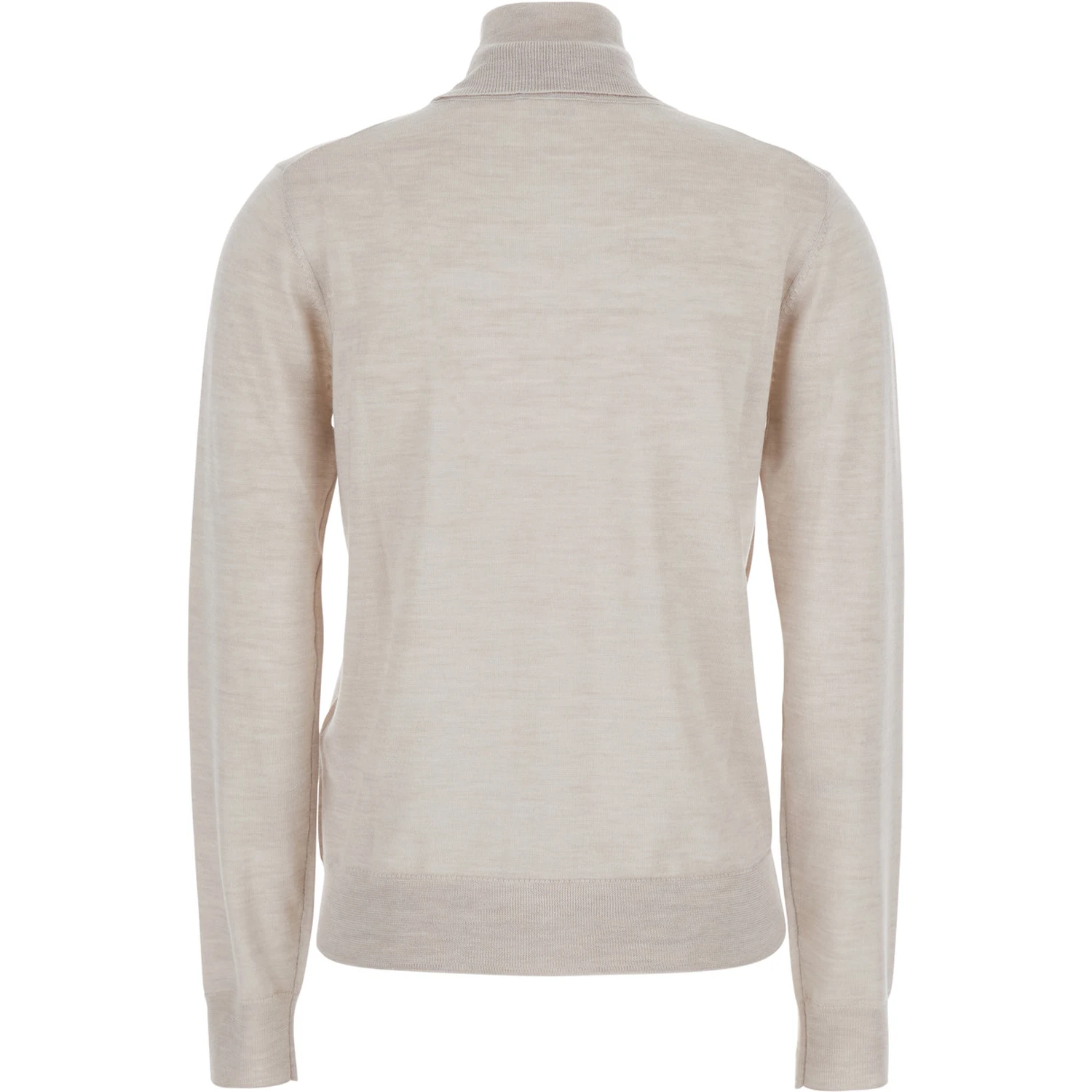 Beige Turtleneck Sweater in Wool Blend Woman