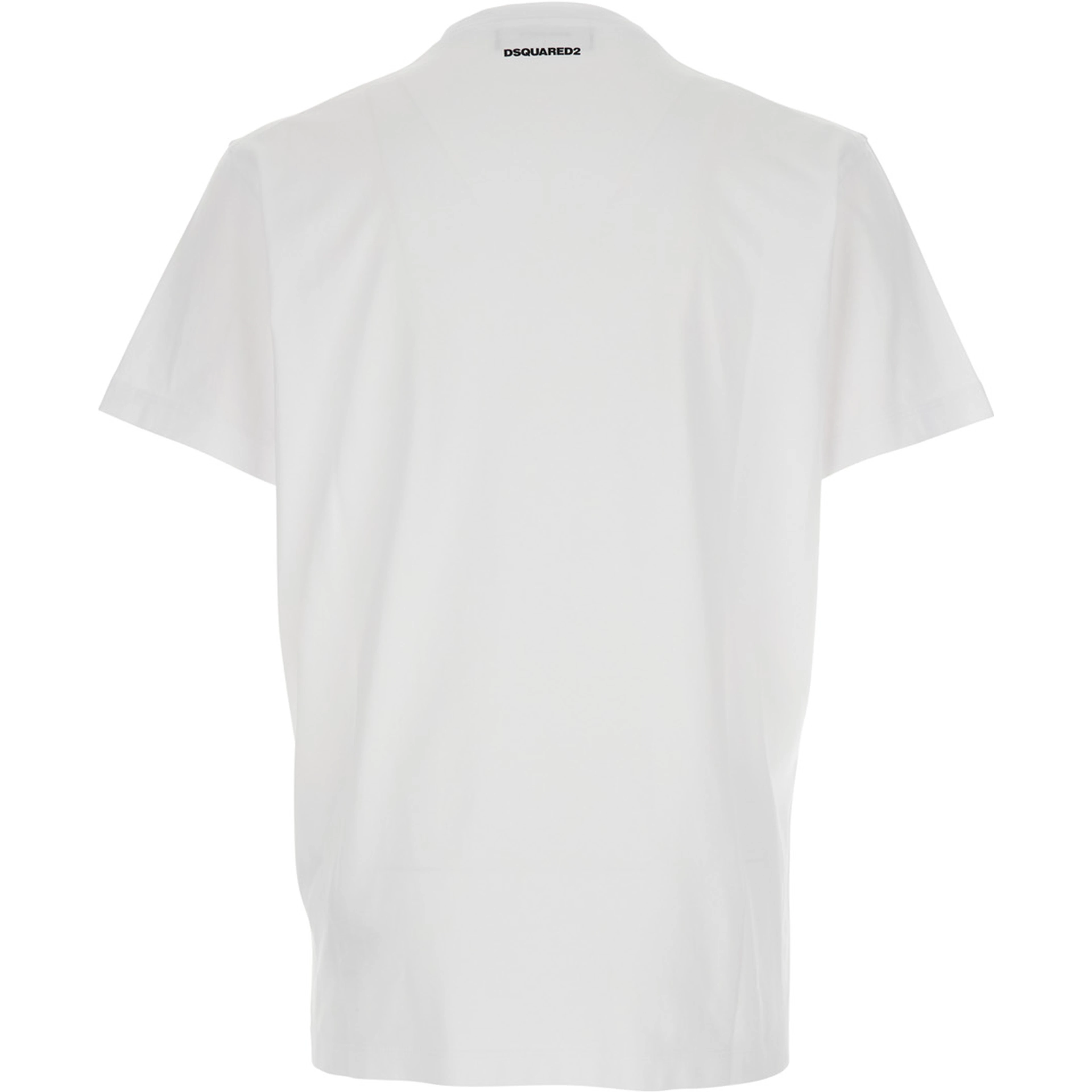 White T-Shirt with Logo on the Front in Cotton Man