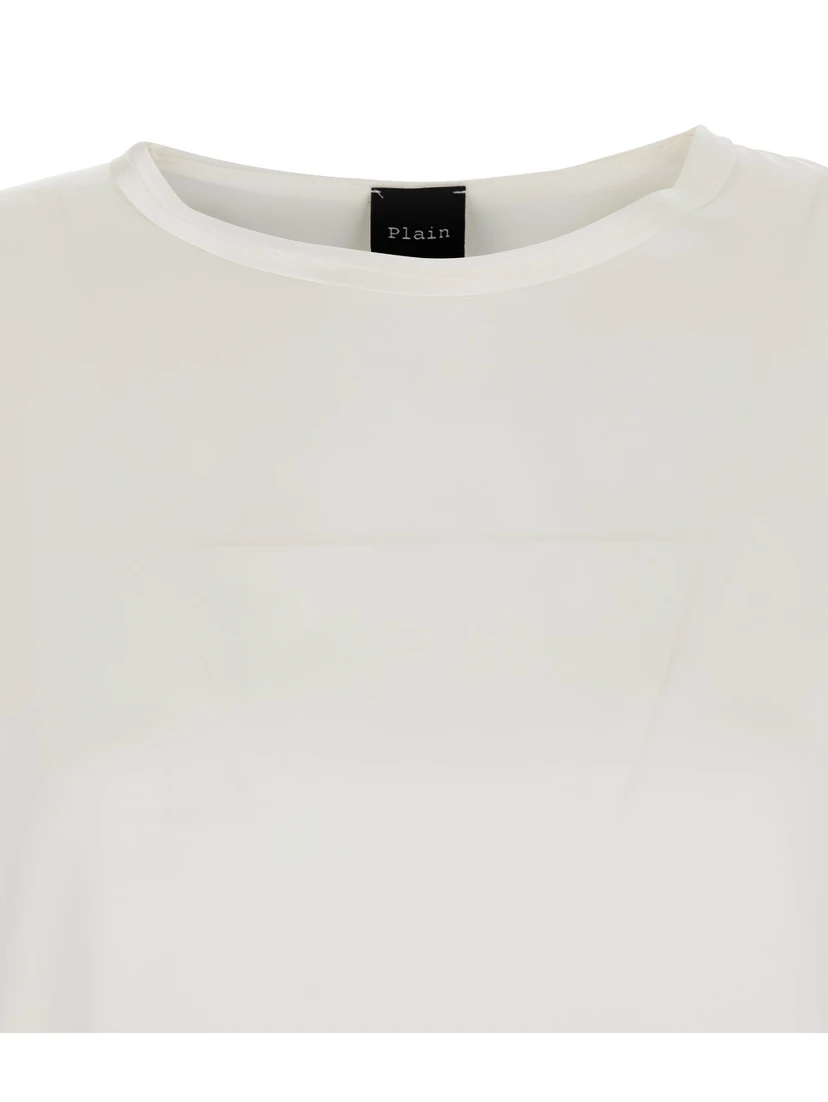 White Long Sleeves Blouse in Silk Woman