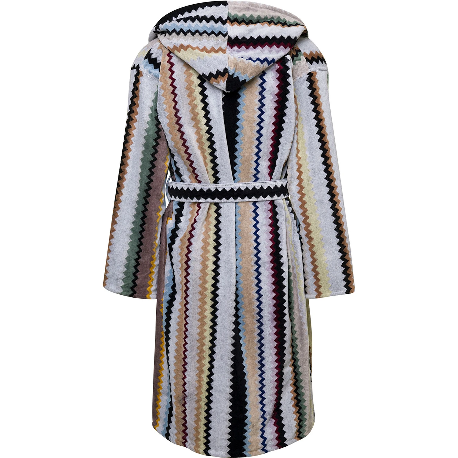 Curt Multicolor Bathrobe with Zig Zag Motif in Cotton