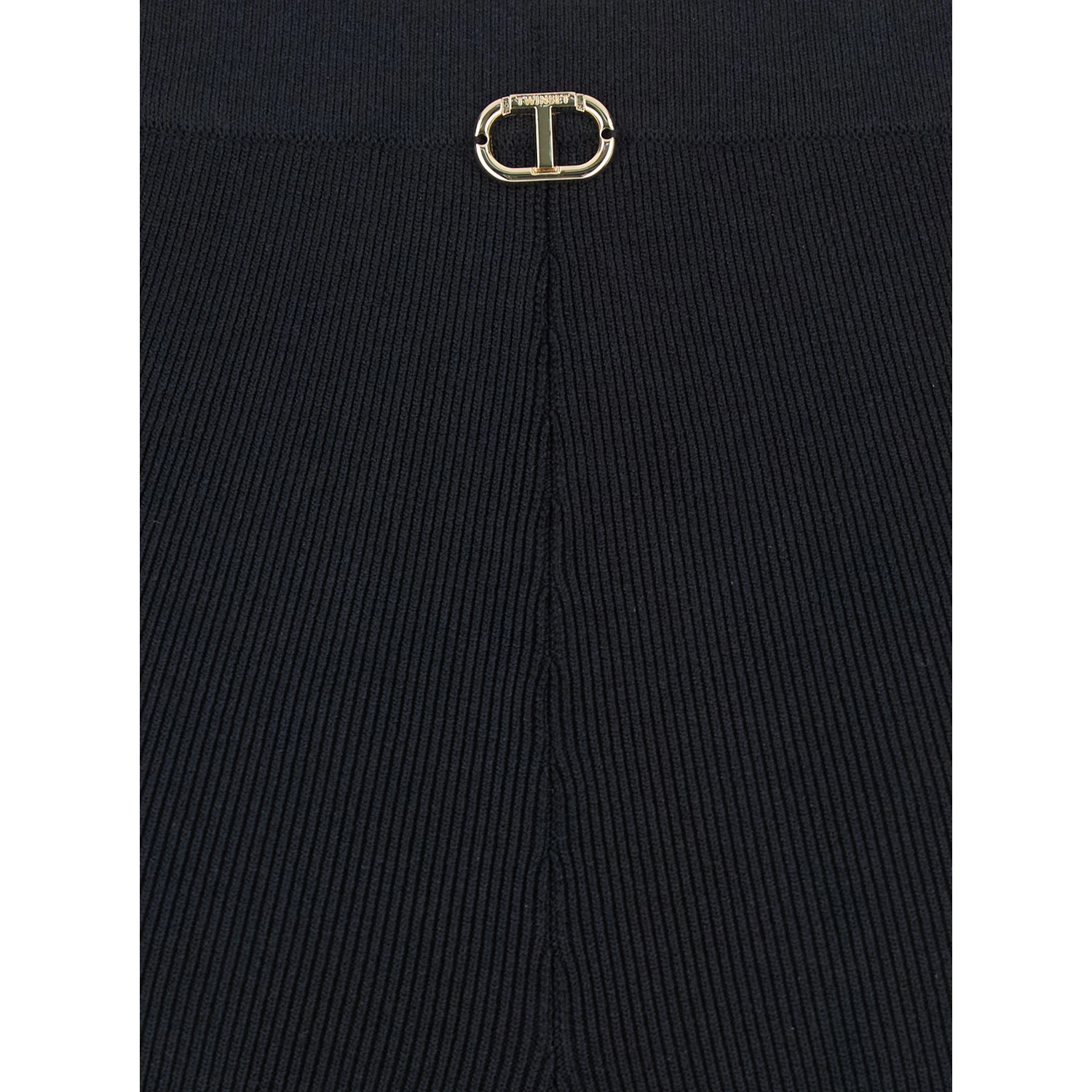 Black Flared Pants with Logo Plaque on the Rear in Viscose Blend Woman