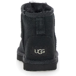 Mini Classic II Black Slip-On Boots in Suede Girl