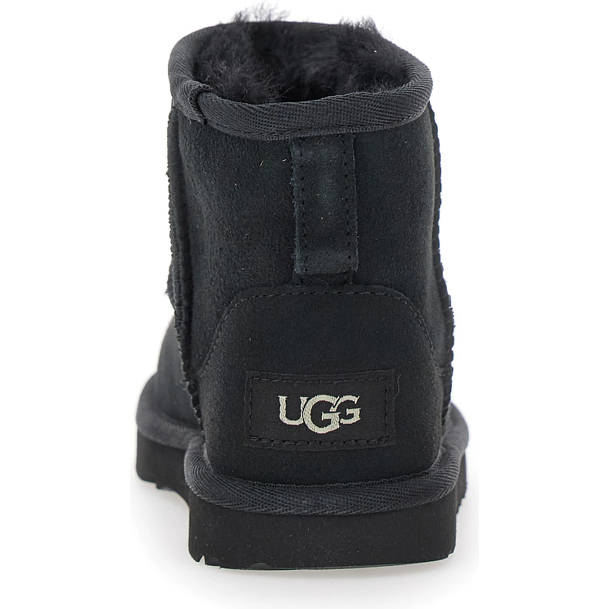 Mini Classic II Black Slip-On Boots in Suede Girl