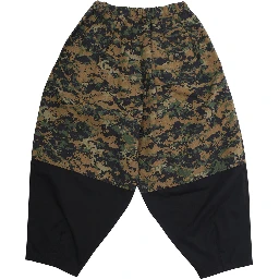 Multicolor Pants with Elastic Waist and Military Motif in Tech Fabric and Cotton Boy