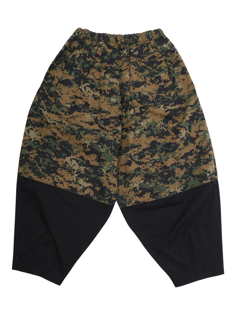 Multicolor Pants with Elastic Waist and Military Motif in Tech Fabric and Cotton Boy