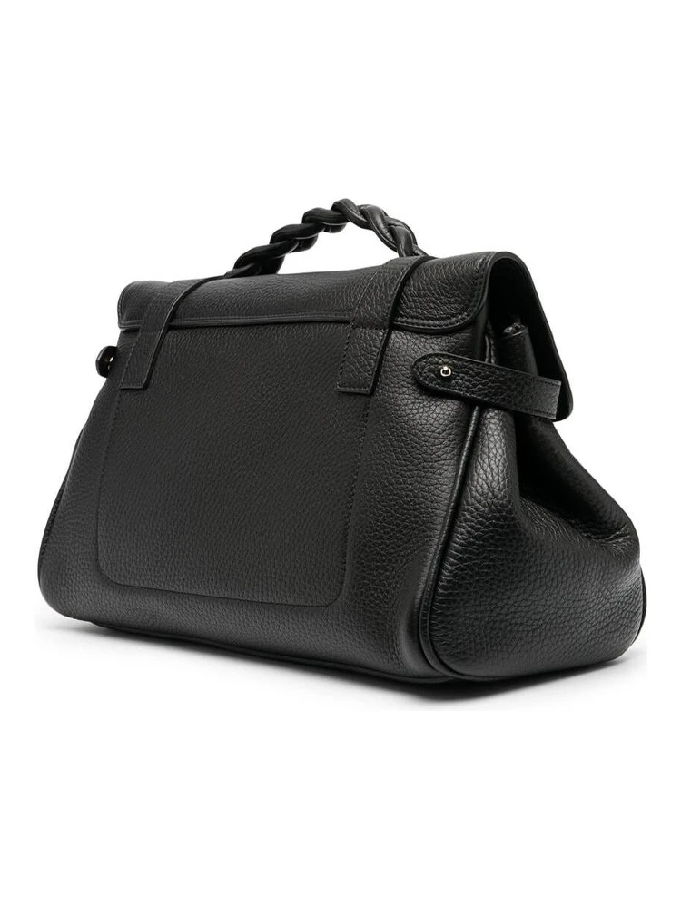 Alexa Black Handbag with Adjustable and Removable Shoulder Strap and Magnetic Closure in Granied Leather Woman alternative