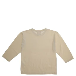 Ciro White Crewneck T-Shirt with Long Sleeves and Patch Pocket on the Front in Cotton Girl