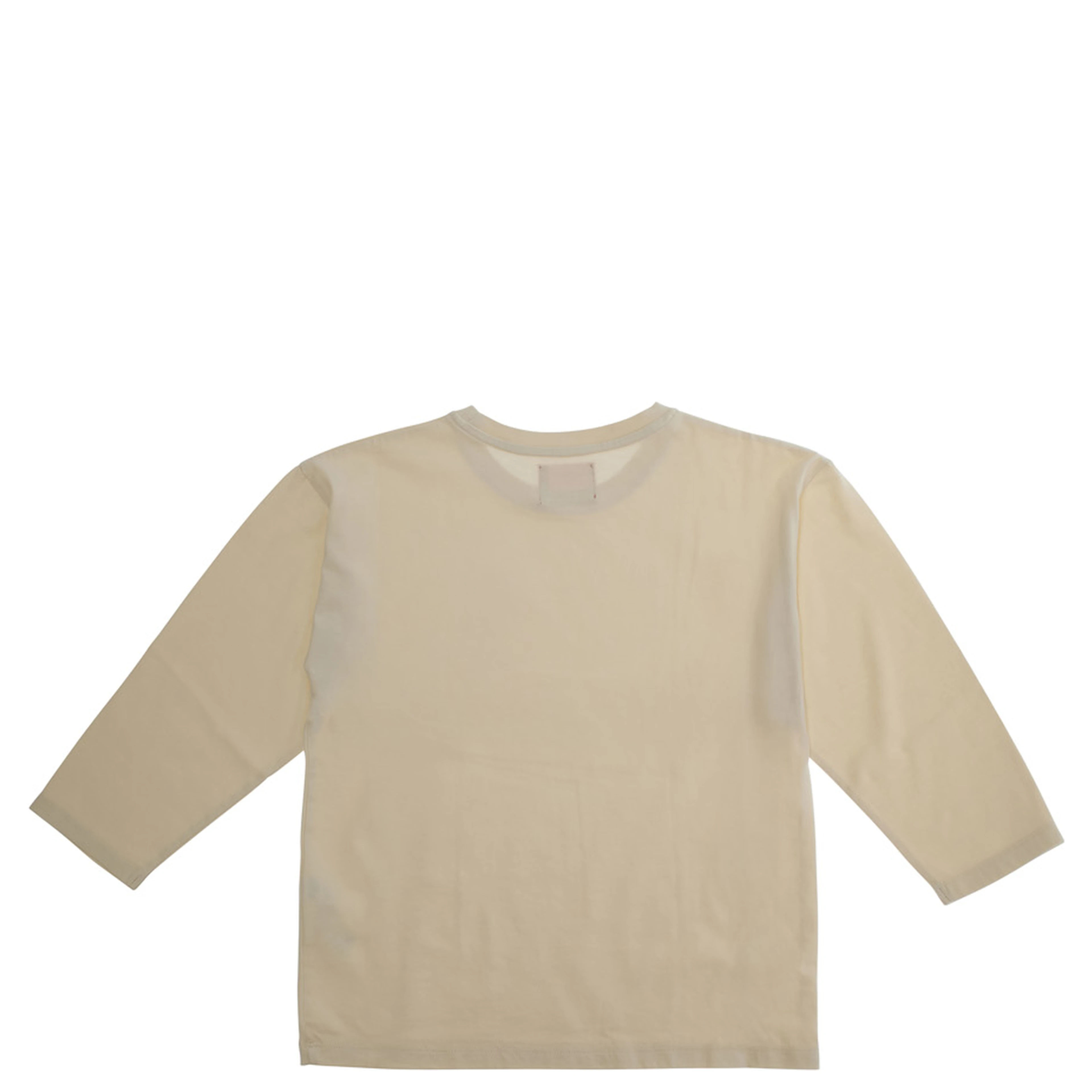 Ciro White Crewneck T-Shirt with Long Sleeves and Patch Pocket on the Front in Cotton Girl