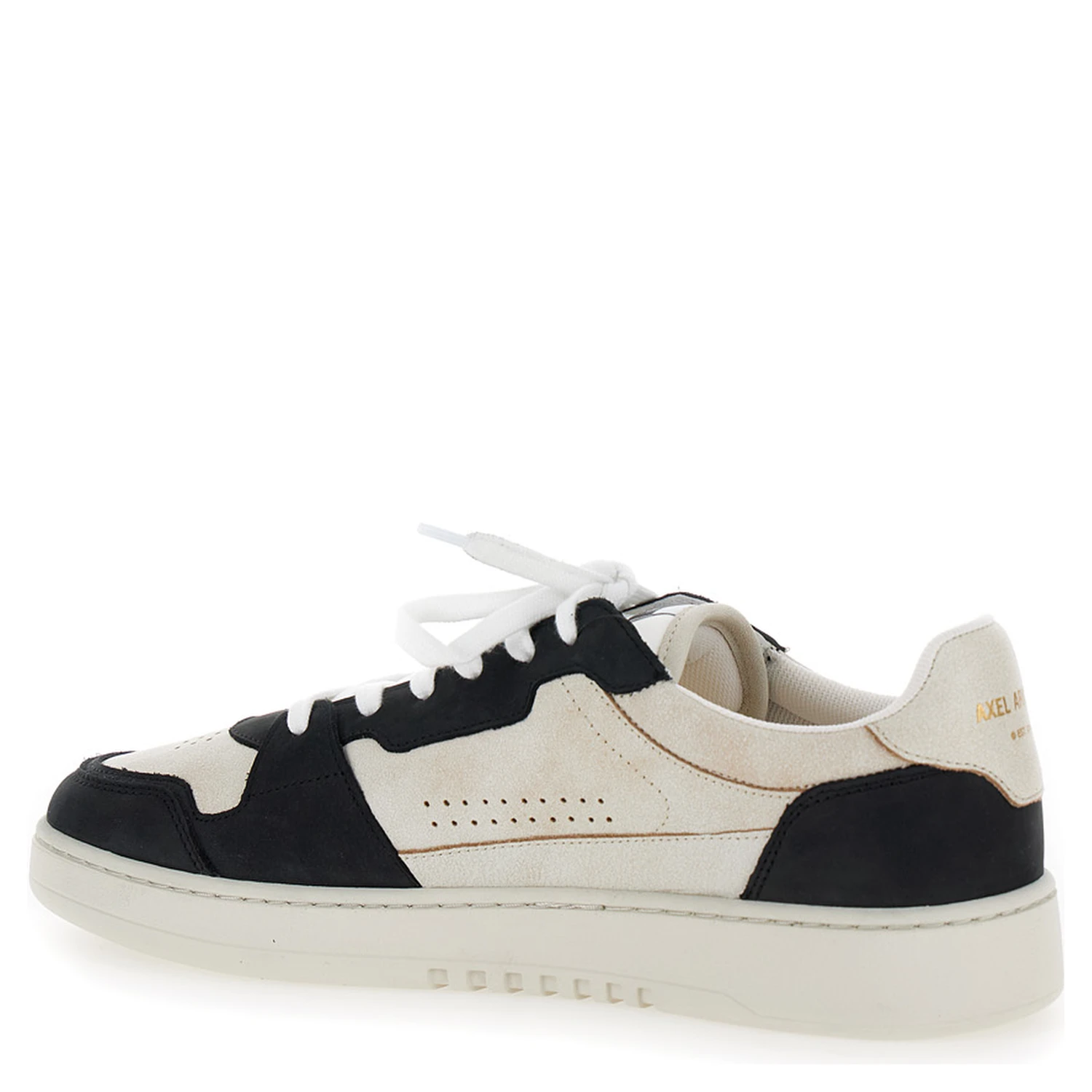 Dice Lo Black and Beige Two-Tone Sneakers in Calf Leather Man