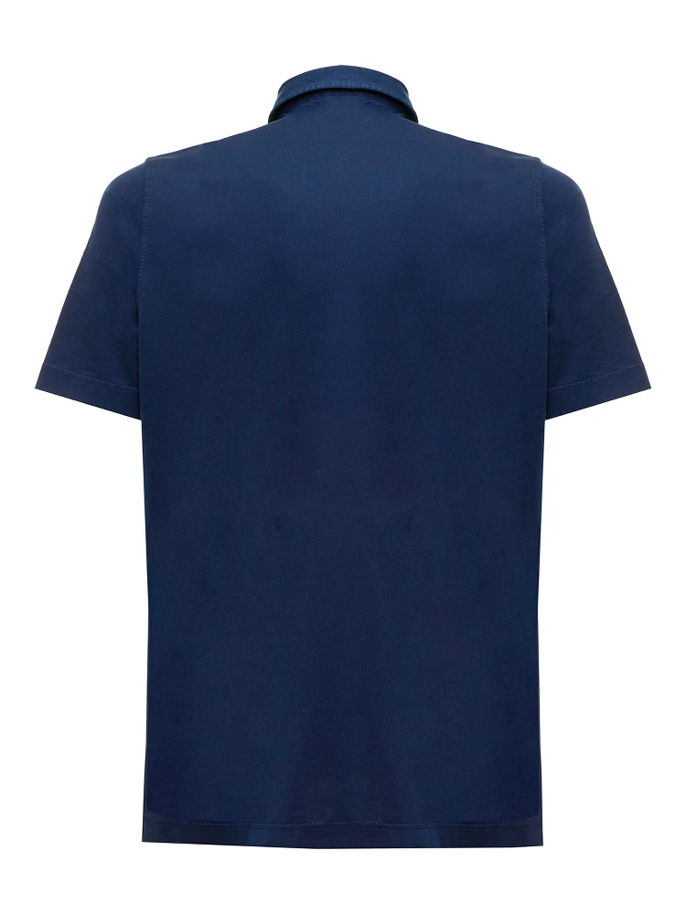 Blue Supima Cotton Polo Shirt  Gaudenzi Man alternative