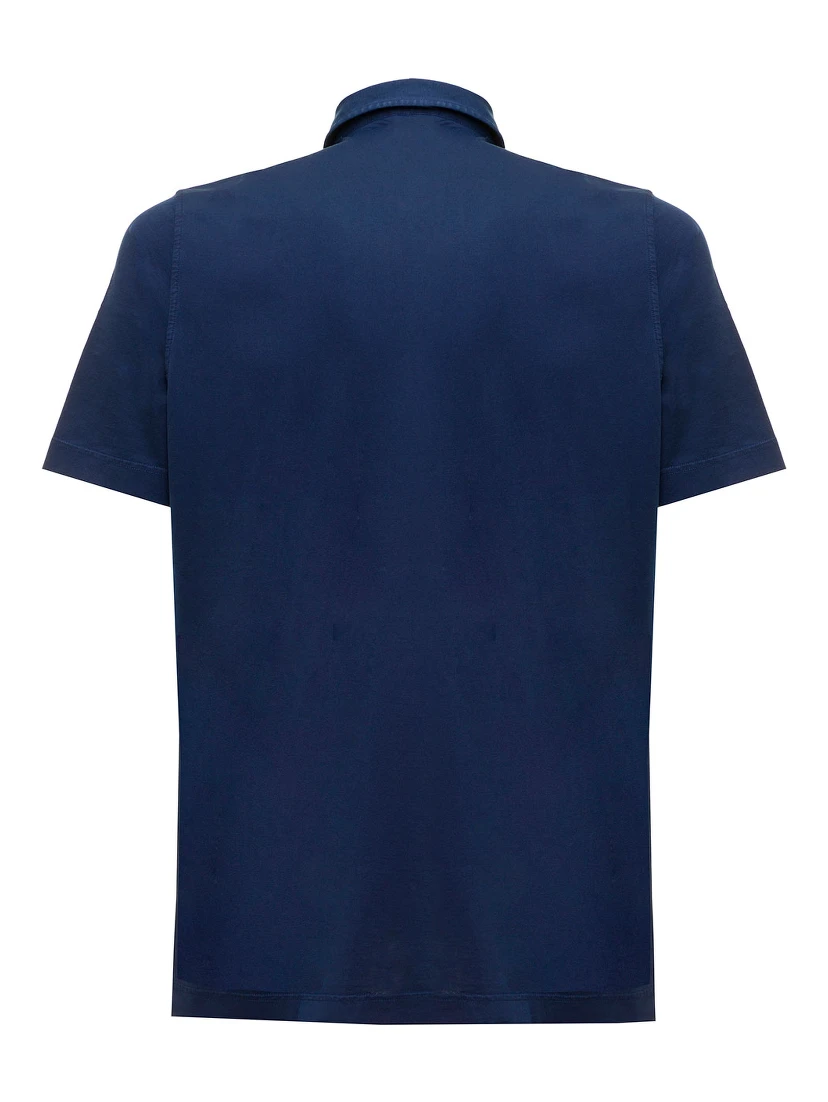 Blue Supima Cotton Polo Shirt  Gaudenzi Man
