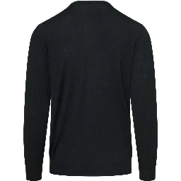 Dark Green Crewneck Sweater with Long Sleeves in Cashmere Man Gaudenzi