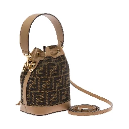 Mon Tresor Brown Minibag with Drawstring in FF Fabric Woman