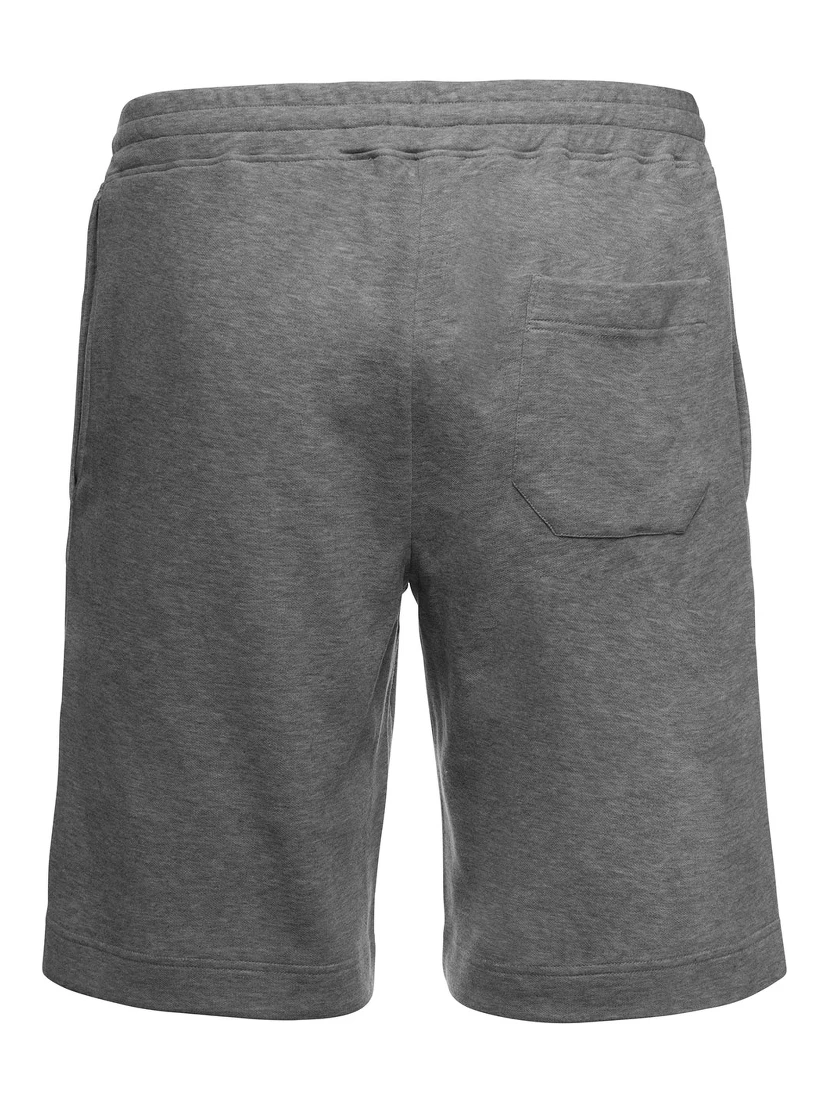 Grey Cotton Bermuda Shorts with Drawstring