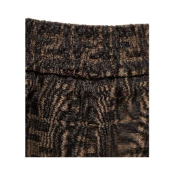 Brown Shorts with All-Over FF Monogram in Cotton Blend Woman