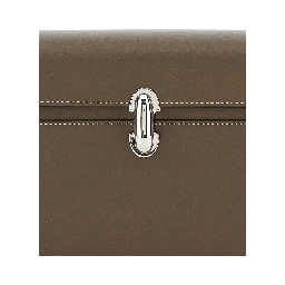 Simmetry Brown Shoulder Bag with Top Strap and Twist Lock Closure in Leather Woman