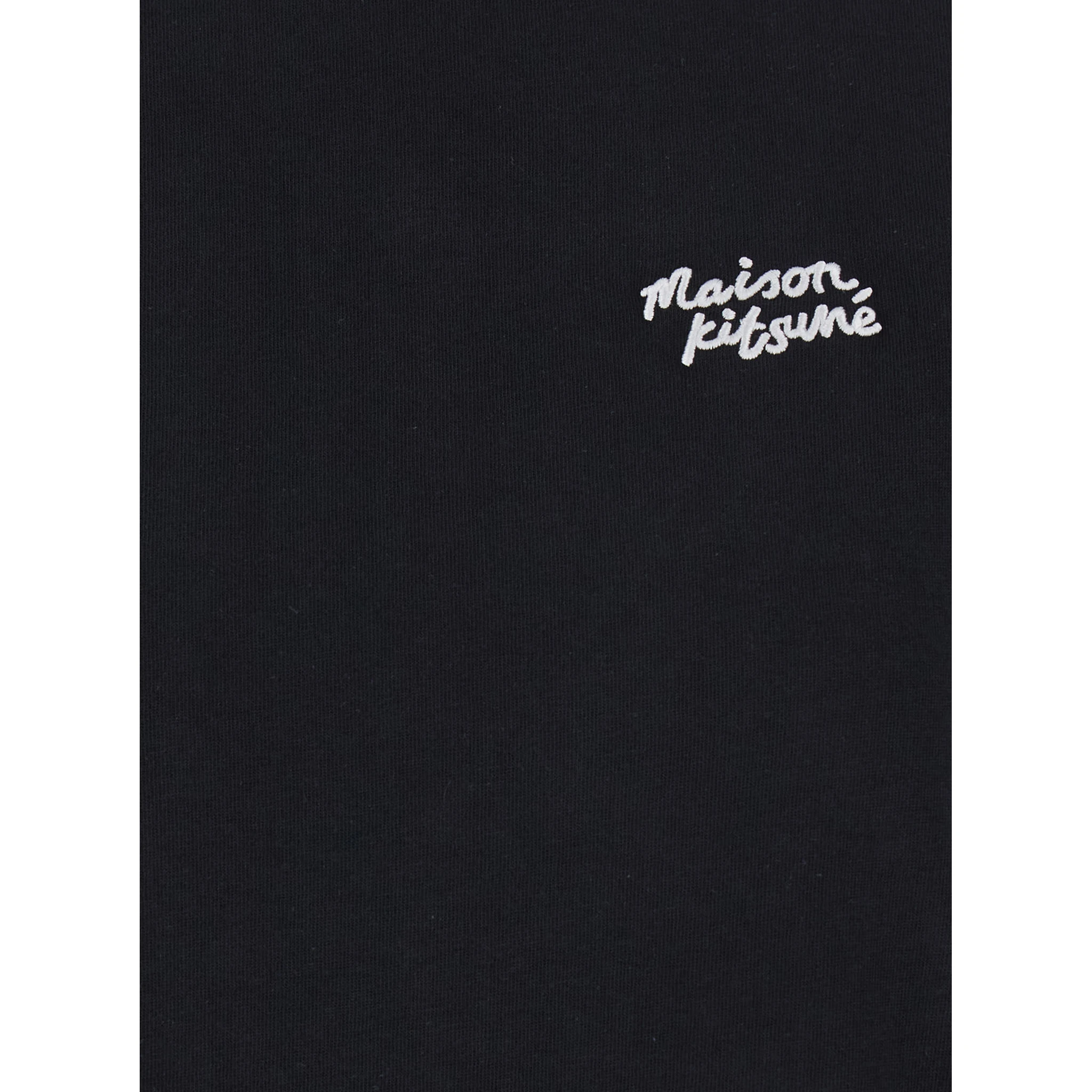 Black T-Shirt with Logo Lettering Printed on the Front in Cotton Woman
