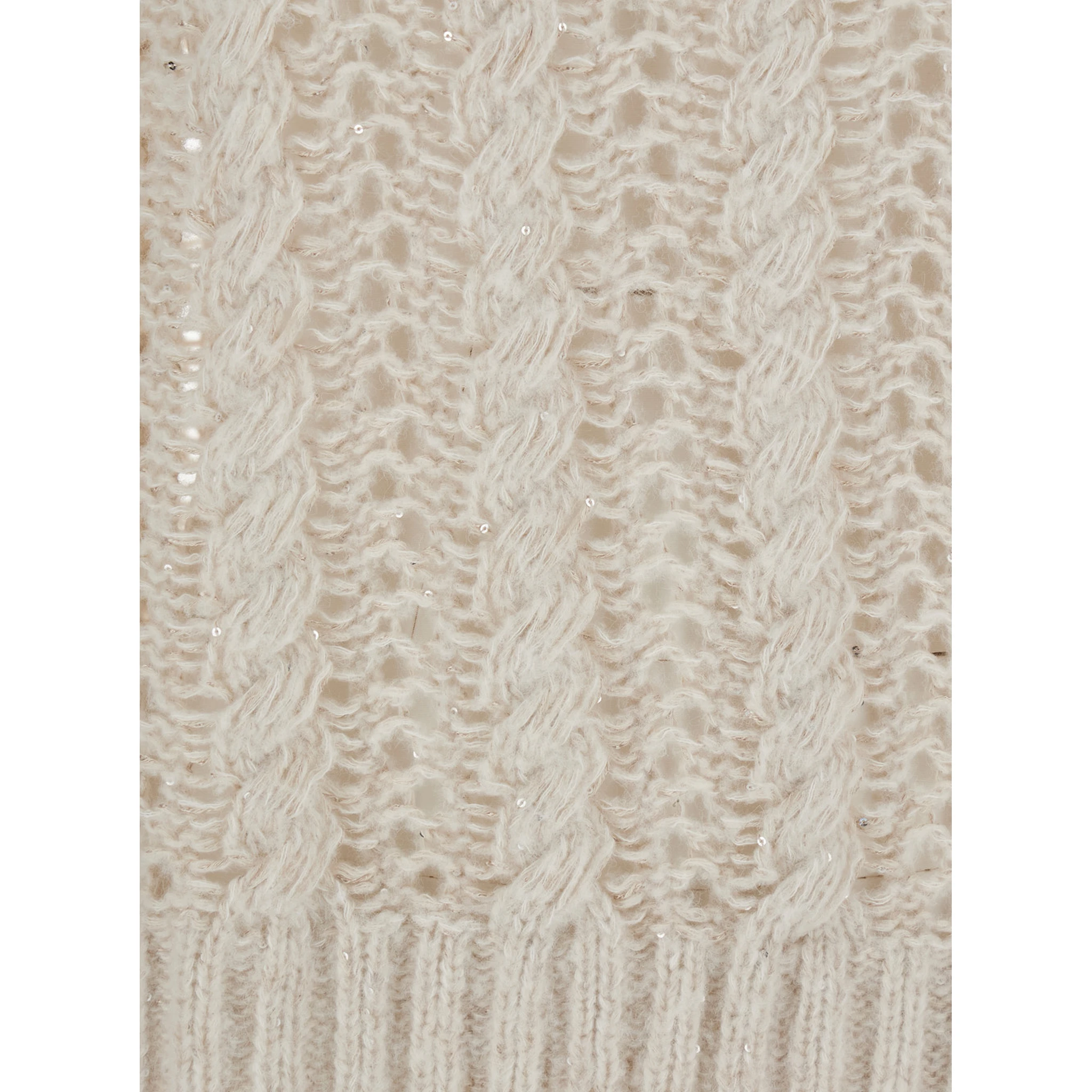 Faustina Beige Sleeveless Crewneck Knit Vest in Wool Woman