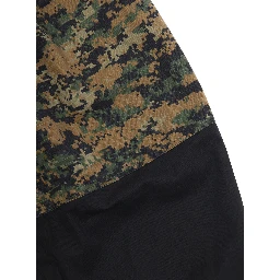 Multicolor Pants with Elastic Waist and Military Motif in Tech Fabric and Cotton Boy