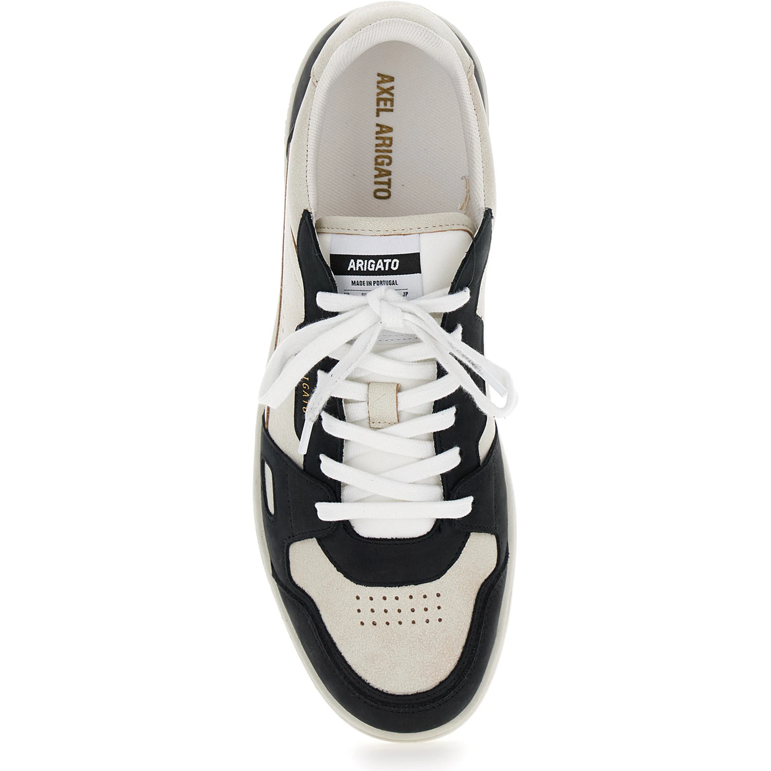 Dice Lo Black and Beige Two-Tone Sneakers in Calf Leather Man