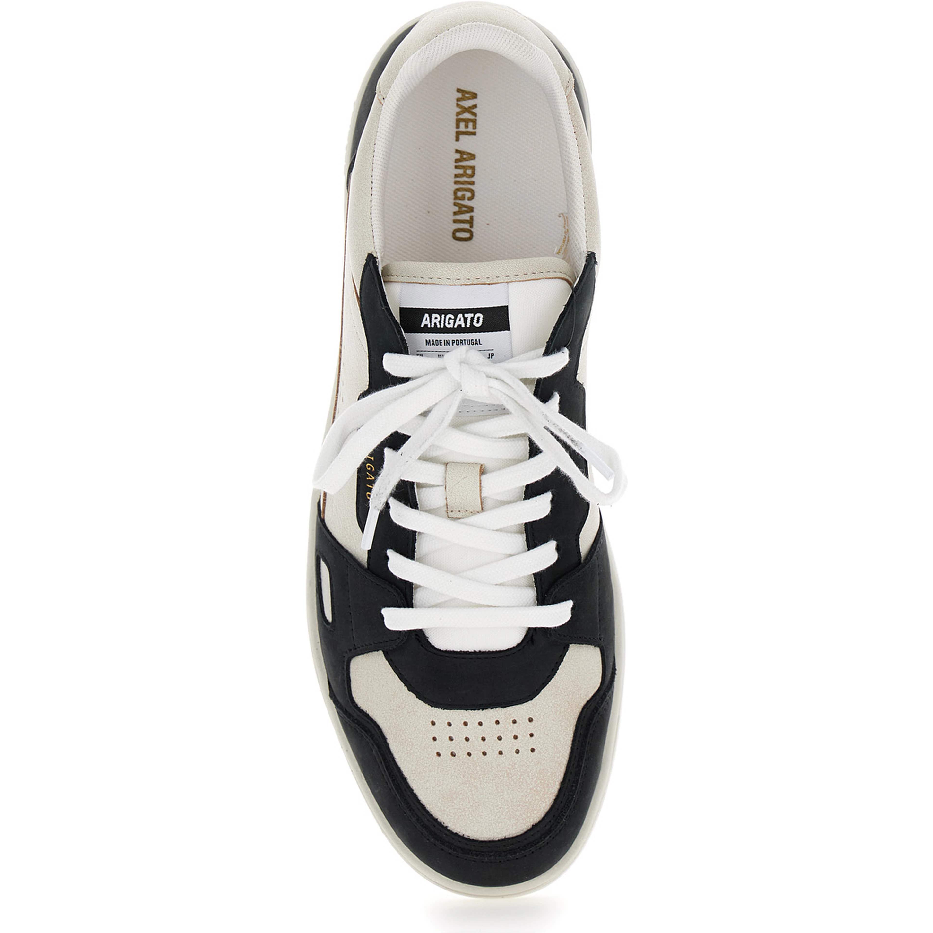 Dice Lo Black and Beige Two-Tone Sneakers in Calf Leather Man