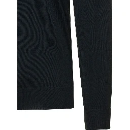 Dark Green Crewneck Sweater with Long Sleeves in Cashmere Man Gaudenzi