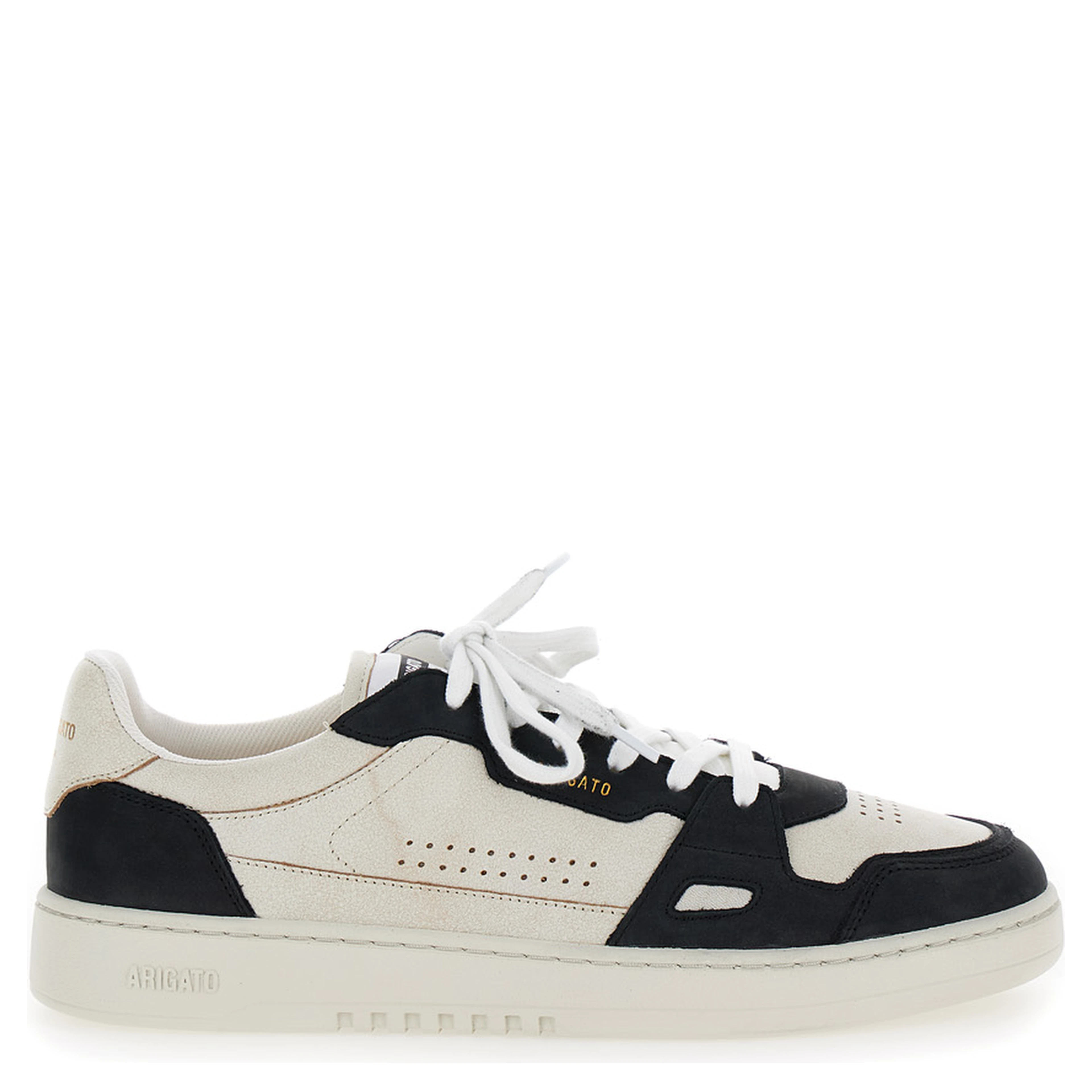 Dice Lo Black and Beige Two-Tone Sneakers in Calf Leather Man